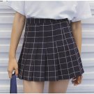women\'s casual European and American style Institute wind all-match high waist pleated plaid cute a