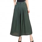 New Plus size Summer fashion Women solid Wide Leg Loose cotton Dress Pants Female Casual Skirt Trous