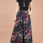 New Plus size Summer fashion Women solid Wide Leg Loose cotton Dress Pants Female Casual Skirt Trous