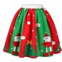 3D Snowman Christmas Print Cosplay Pleated Skirts Women High Waist Knee Length Streetwear Midi Skate