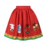 3D Snowman Christmas Print Cosplay Pleated Skirts Women High Waist Knee Length Streetwear Midi Skate