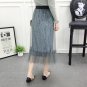 Hot 2017 Winter Spring High Waist Velvet Pleated Skirts Women Vintage Velour Maxi Skirt Ladies Korea