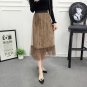 Hot 2017 Winter Spring High Waist Velvet Pleated Skirts Women Vintage Velour Maxi Skirt Ladies Korea