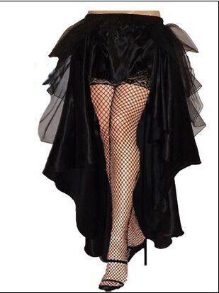 free shipping Gothic Victorian Steampunk Burlesque Taffeta Lace Bustle Prom Wedding Skirt S-6XL