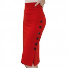 High Waist Pencil Skirt 5XL Plus Size Tight Bodycon Fashion Women Midi Skirt Red Black Sexy Open Sli
