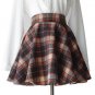 Above Knee Scotland Style S M L Xl Xxl Winter Skirt Empire Waist Thin Woolen Plaid Flare Short Mini