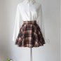 Above Knee Scotland Style S M L Xl Xxl Winter Skirt Empire Waist Thin Woolen Plaid Flare Short Mini