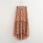 Vintage Mermaid skirts womens 2017 summer beach Elegant chiffon high waist skirt flower boho print m