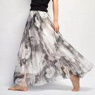 Summer Chiffon Skirt Bohemia Chiffon Floral Printed Women Boho Floor-Length Long Maxi Beach Party Lo
