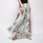 Summer Chiffon Skirt Bohemia Chiffon Floral Printed Women Boho Floor-Length Long Maxi Beach Party Lo