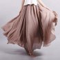 2017 Summer Women Linen Cotton Maxi Skirts Elastic Waist White Female Long Pleated Skirts Casual Boh