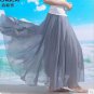 2017 New 8 m long put on a large half-length pleated mopping chiffon skirts Women Spring Autumn Sum