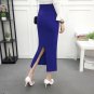 ELEXS Women Winter Long Woolen Skirt Elastic Waist Pencil Skirt Woman Office Skirt Jupe Vintage Femm