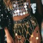 Novelty Sexy Women Gold Silver Metal Chain Skirt 2017 Sequins Midi Ladies Hollow Lace Up Club Party