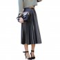 PU Leather Skirt Hot Explosion Models Retro Big Swing Pleated Skirt High Quality Skirts Fall 2017 Fa