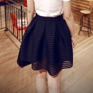 2017 Summer New Style Sexy Fashion Skirt Womens Striped Hollow-out Fluffy Long Skirt Swing Skirts La