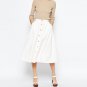 Solid Color Fashion Skirts Women Autumn High Waist Single Button Midi Skirts Brief Style Female Sexy
