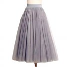Summer Women Tutu Skirts Tulle Maxi Midi High Quality Vintage Pleated Long White American Apparel Sk