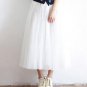Summer Women Tutu Skirts Tulle Maxi Midi High Quality Vintage Pleated Long White American Apparel Sk