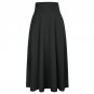 2017 New Autumn Winter Women Gray Retro High Waist Pleated Belted Maxi Skirt S-XXL BPAF1005 Black Gr