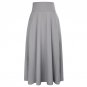 2017 New Autumn Winter Women Gray Retro High Waist Pleated Belted Maxi Skirt S-XXL BPAF1005 Black Gr