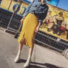 2017 autumn winter women new fashion elastic waist stretch knit skirt side split step skirt package 