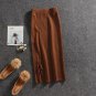 2017 autumn winter women new fashion elastic waist stretch knit skirt side split step skirt package