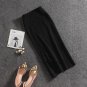 2017 autumn winter women new fashion elastic waist stretch knit skirt side split step skirt package