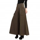 Plus size summer Women Wide Leg Dress Pants vintage Female Casual solid Skirt Trousers Loose 50s Cap