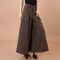 Plus size summer Women Wide Leg Dress Pants vintage Female Casual solid Skirt Trousers Loose 50s Cap