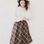 Women Plaid Skirts Tartan Woolen Plaid Skirts Kilt Winter Wool Umbrella A Line Vintage Plaid Skirt P