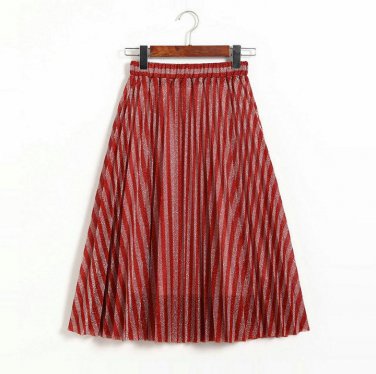 Shipping stripe 2017 skirts new spring dance ballet gold skirt pleated Bright silk soft yarn skirt s
