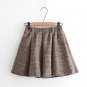 2017 Spring new Women Plaid Thin Woolen Short Skirt Elastic Waist with Sashes Young girls Preppy sty