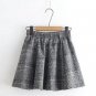 2017 Spring new Women Plaid Thin Woolen Short Skirt Elastic Waist with Sashes Young girls Preppy sty