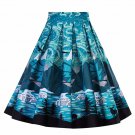 Women\'s Vintage Floral Print Swing A Line Skirt Multicolor Casual Party Cotton Midi Skirts