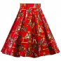 Women\'s Vintage Floral Print Swing A Line Skirt Multicolor Casual Party Cotton Midi Skirts