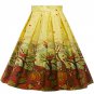 Women\'s Vintage Floral Print Swing A Line Skirt Multicolor Casual Party Cotton Midi Skirts