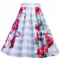 Women\'s Vintage Floral Print Swing A Line Skirt Multicolor Casual Party Cotton Midi Skirts