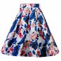 Women\'s Vintage Floral Print Swing A Line Skirt Multicolor Casual Party Cotton Midi Skirts