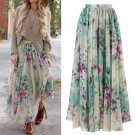 2017 Summer Bohemian print Skirt High Quality Skirt Long Maxi Chiffon Floral Skirt Lolita American A