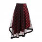 Sishot Gothic Asymmetrical Skirt Red Plaid A-Line Women Autumn Casual Skirts Mesh Vintage Fashion Yo