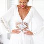 New 2017 Hot Summer Deep V-Necked Sexy Backless Dress White Lace Piece Skirt Pants U1BLJJ1444