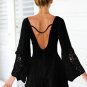 New 2017 Hot Summer Deep V-Necked Sexy Backless Dress White Lace Piece Skirt Pants U1BLJJ1444