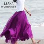 Women Chiffon Long Skirts Candy Color Pleated Maxi Skirts 2017 Spring Summer Autumn Skirts 10 Candy