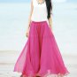 Women Chiffon Long Skirts Candy Color Pleated Maxi Skirts 2017 Spring Summer Autumn Skirts 10 Candy