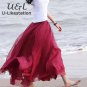 Women Chiffon Long Skirts Candy Color Pleated Maxi Skirts 2017 Spring Summer Autumn Skirts 10 Candy