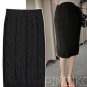 Women New 2017 Winter Fashion High Quality Vintage Diamond Knit Bodycon Mid Skirt Women Winter Warm