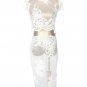 2 pcs. Sexy Sets Clothes Summer Cool Lace Flower White Flower Bodycon Crop Production Top Skirt Part