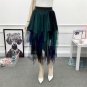Autumn Winter Fashion Elasti Ball Gown Skirt Female High Waist Tutu Mesh Skirt Women Mid-Calf Poker