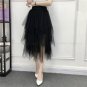 Autumn Winter Fashion Elasti Ball Gown Skirt Female High Waist Tutu Mesh Skirt Women Mid-Calf Poker